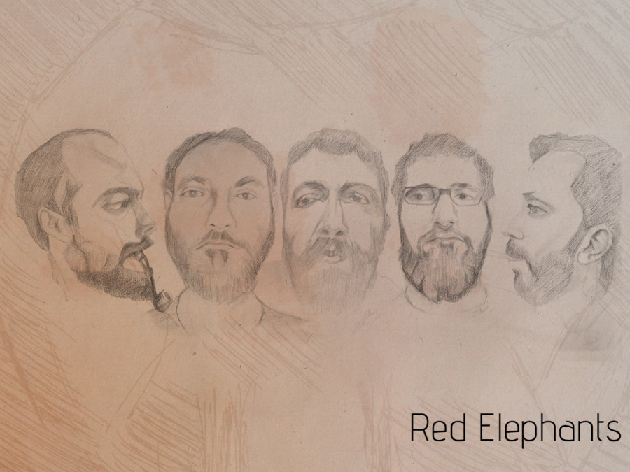 Red Elephants - Drawn by Sofia Tsante & Concept by Kostas Xenakis