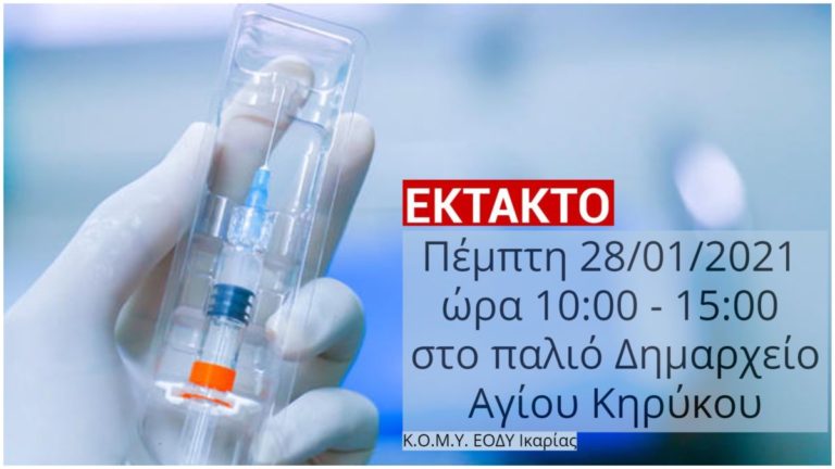 Έκτακτος δειγματοληπτικός έλεγχος έναντι του covid-19 την Πέμπτη στον Άγιο Κήρυκο