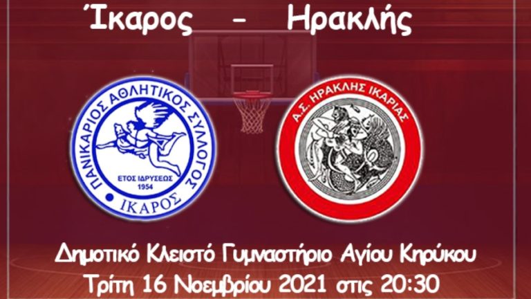 Ίκαρος – Ηρακλής την Τρίτη 16/11 για την 3η αγωνιστική πρωταθλήματος μπάσκετ